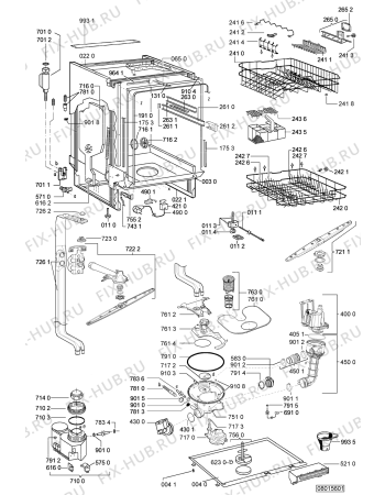 Схема №1 ADG 9527/1 с изображением Панель для электропосудомоечной машины Whirlpool 480140101792