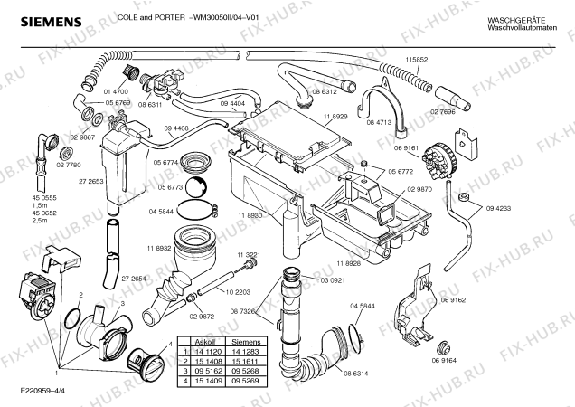 Схема №2 WM30050II COLE AND PORTER с изображением Панель для стиралки Siemens 00288225