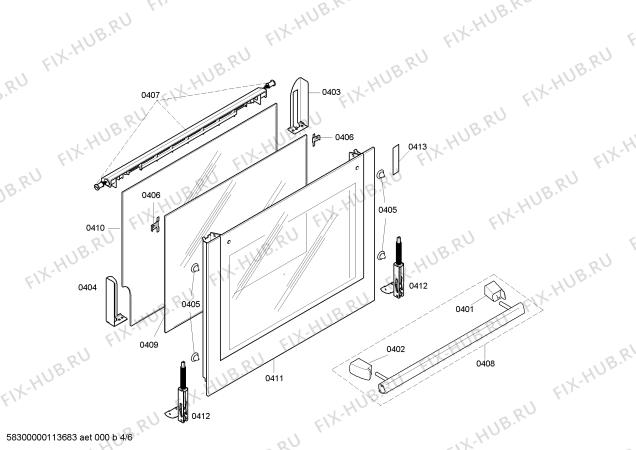 Схема №1 HBN430520F с изображением Панель управления для духового шкафа Bosch 00660744