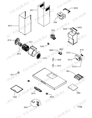 Схема №1 AKR 996 IX с изображением Субмодуль для вентиляции Whirlpool 481221479511