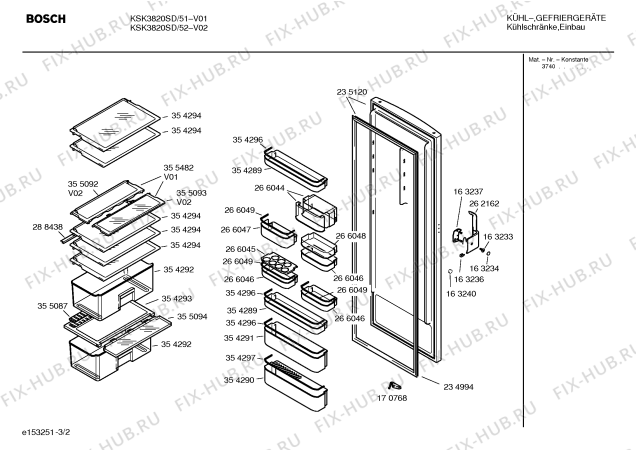 Взрыв-схема холодильника Bosch KSK3820SD - Схема узла 02