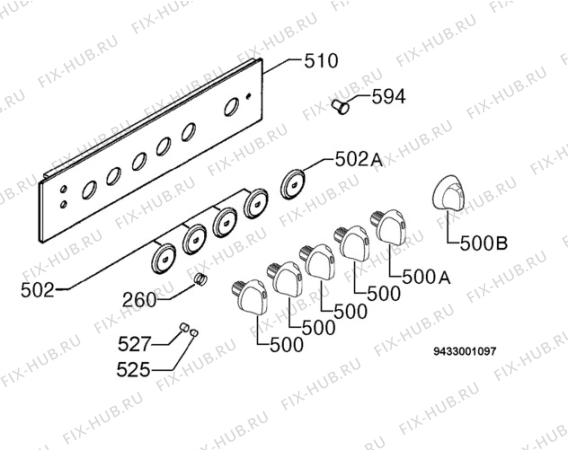 Взрыв-схема плиты (духовки) Rex Electrolux RKG651101F - Схема узла Command panel 037