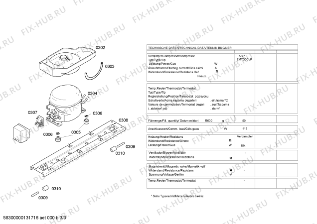 Взрыв-схема холодильника Siemens KG33NV43 - Схема узла 03