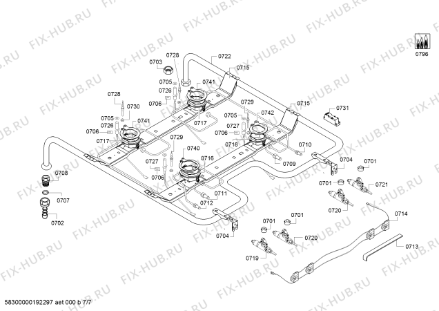Схема №4 HX745521N с изображением Столешница для плиты (духовки) Siemens 00711944