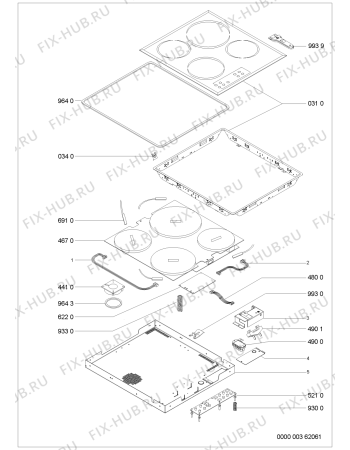Схема №1 AKM 990//BA с изображением Затычка для плиты (духовки) Whirlpool 481244039244