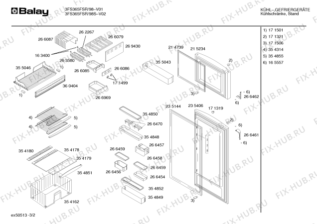 Схема №1 3FS367FSR/98S с изображением Панель для холодильной камеры Bosch 00360837