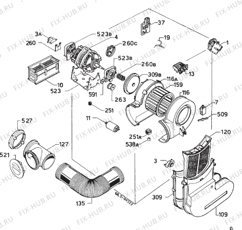 Взрыв-схема стиральной машины Zanussi ZD201G - Схема узла Electrical equipment 268
