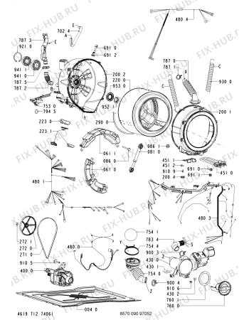 Схема №2 090 TC/GD с изображением Запчасть для стиральной машины Whirlpool 480111101781