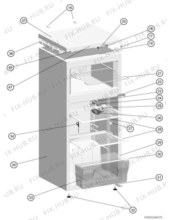 Взрыв-схема холодильника Zanussi ZRD317WO1 - Схема узла Housing 001