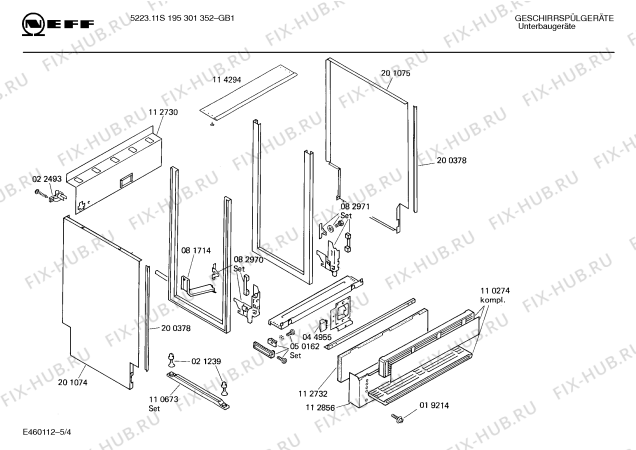Взрыв-схема посудомоечной машины Neff 195301352 5223.11S - Схема узла 04