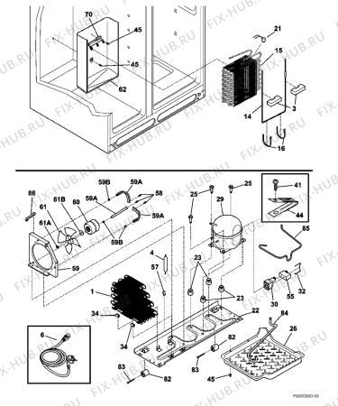 Взрыв-схема холодильника Electrolux ERL7280X4 - Схема узла Cooling system 017