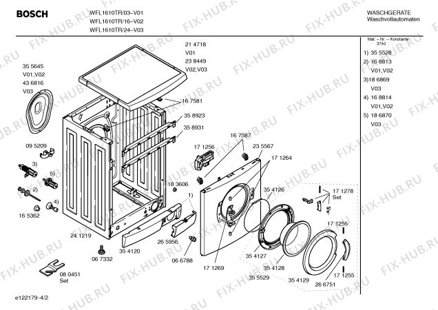 Схема №1 WFL1610TR Eurowasher 1610 с изображением Инструкция по эксплуатации для стиралки Bosch 00523939