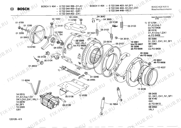 Взрыв-схема стиральной машины Bosch 0722044404 V454 - Схема узла 03