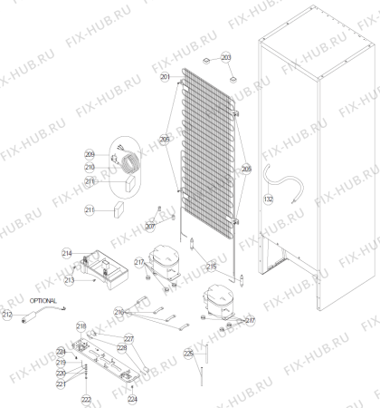 Взрыв-схема холодильника Upo RF83221 (390871, HZS35664) - Схема узла 04