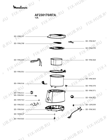Схема №1 FF230115/87A с изображением Покрытие для электротостера Tefal SS-996297
