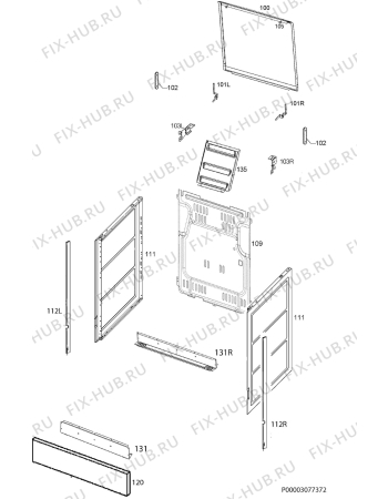 Взрыв-схема плиты (духовки) Zanussi ZCG21001WA - Схема узла Housing 001