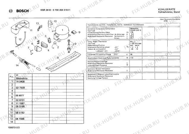 Взрыв-схема холодильника Bosch 0700254315 KSR2610 - Схема узла 02