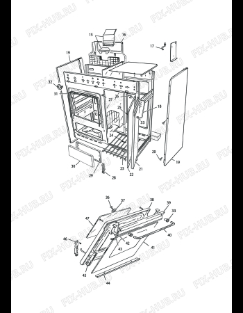 Взрыв-схема плиты (духовки) Elba GGC 8540 S - Схема узла 2