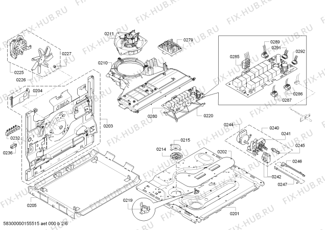 Взрыв-схема плиты (духовки) Siemens HE63AB511 - Схема узла 02