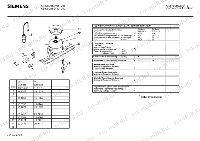 Схема №2 KS37K21SD с изображением Панель управления для холодильника Siemens 00141629