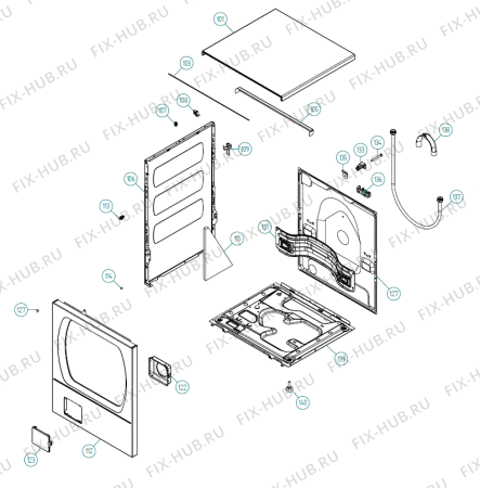 Схема №2 W6222 CE   -White (900003161, WM25.3) с изображением Обшивка для стиральной машины Gorenje 269439