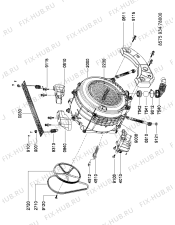 Схема №2 AWI 312 HK с изображением Уплотнитель (прокладка) для стиральной машины Whirlpool 481246689038