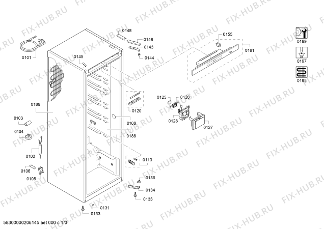 Схема №1 KS36VBI30 с изображением Стеклопанель для холодильника Siemens 11015332