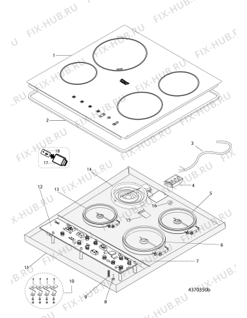 Схема №1 KEC645C (F065313) с изображением Поверхность для плиты (духовки) Indesit C00274043
