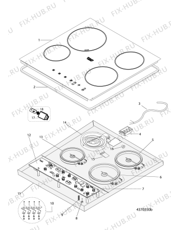 Схема №1 KEC645X (F065314) с изображением Поверхность для духового шкафа Indesit C00274047