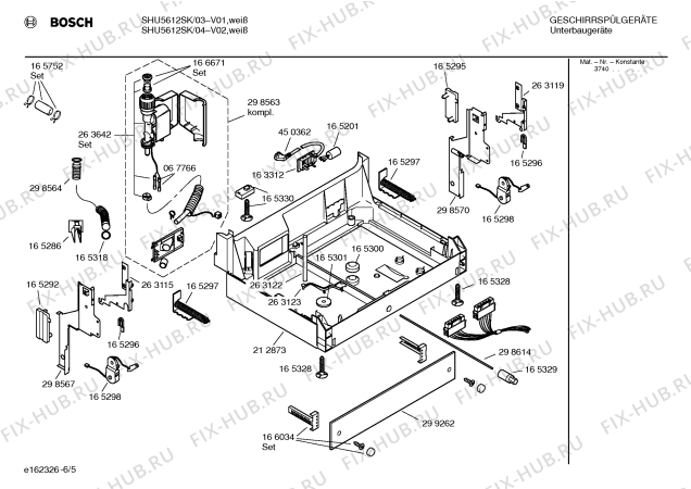 Взрыв-схема посудомоечной машины Bosch SHU5612SK - Схема узла 05