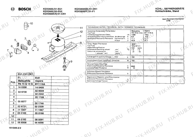 Взрыв-схема холодильника Bosch KGV2600FF - Схема узла 02