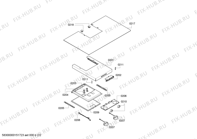 Взрыв-схема вытяжки Bosch DWA09D650V Bosch - Схема узла 02