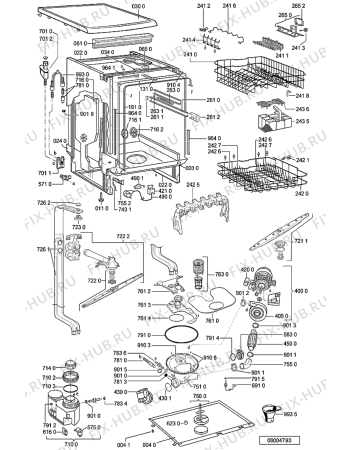 Схема №1 ADP 6736 IX с изображением Блок управления для посудомойки Whirlpool 481221838719