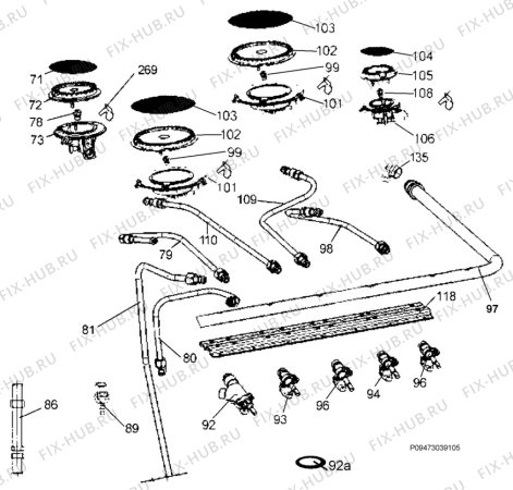 Взрыв-схема плиты (духовки) Electrolux EKG551102W - Схема узла Section 6