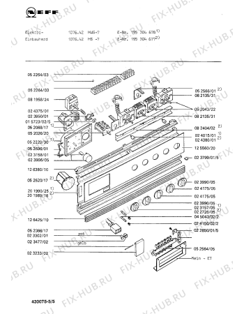 Взрыв-схема плиты (духовки) Neff 195304678 1076.42HWS-7 - Схема узла 05