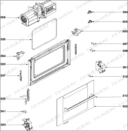 Взрыв-схема микроволновой печи Asko OM8431s EU   -Micro oven (200105, OM8431) - Схема узла 06