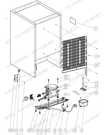 Взрыв-схема холодильника Upo R1310F (369565, HTS12262) - Схема узла 02