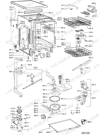 Схема №1 ADP 6401 WH с изображением Блок управления для посудомойки Whirlpool 480140100873