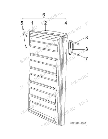Взрыв-схема холодильника Zanussi ZFU325W - Схема узла Door 003