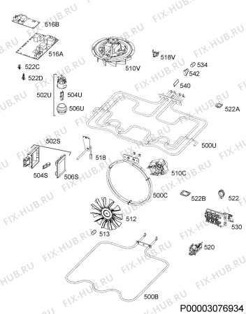 Взрыв-схема плиты (духовки) Electrolux EVY5841AAX - Схема узла Electrical equipment