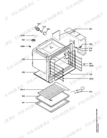 Взрыв-схема плиты (духовки) Electrolux EOO6620X  ELUX EURO - Схема узла Oven