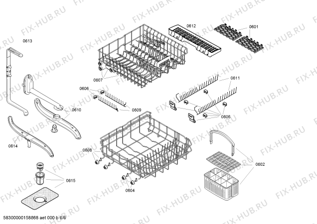 Взрыв-схема посудомоечной машины Bosch SGV53E43GB - Схема узла 06