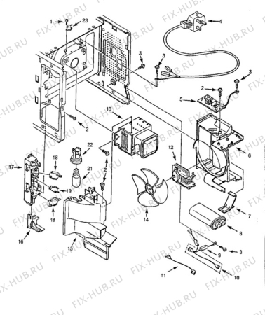 Взрыв-схема микроволновой печи Husqvarna Electrolux QN4042 - Схема узла Electrical equipment