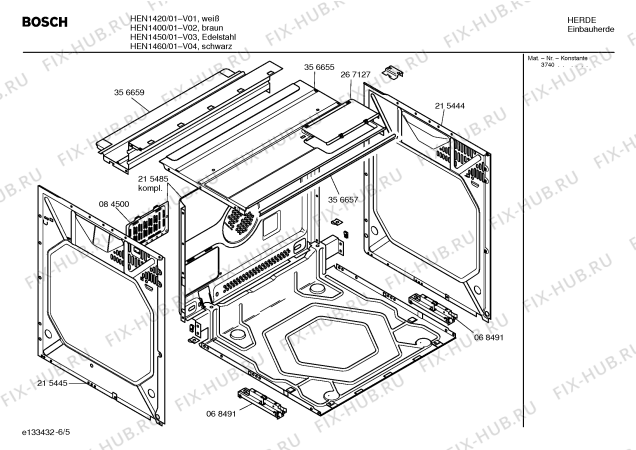 Схема №3 HEN1450 с изображением Панель управления для духового шкафа Bosch 00358421