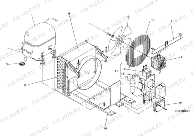 Взрыв-схема холодильника Electrolux CHILLER - Схема узла Functional parts