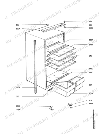 Взрыв-схема холодильника Blomberg KI1160 - Схема узла Housing 001