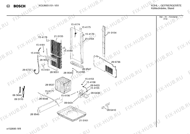 Взрыв-схема холодильника Bosch KGU6651 - Схема узла 09