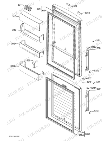 Взрыв-схема холодильника Rex Electrolux RN3855MOX - Схема узла Door 003