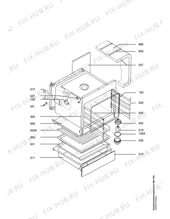 Взрыв-схема плиты (духовки) Aeg 4033V-EW - Схема узла Oven