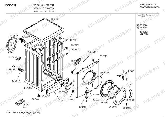 Взрыв-схема стиральной машины Bosch WFX2460TR Maxx WFX2460 - Схема узла 02